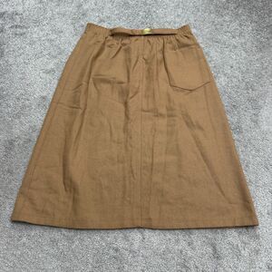 Summit Sportwear Vintage Wool Nylon Midi A-Line Skirt Womens 8 Brown Elastic